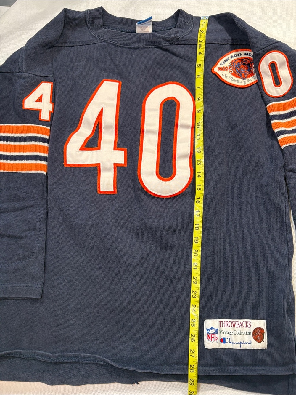 Vintage Chicago Bears #40 Throwbacks Jersey Shirt Made USA XL NFL Long Sleeve - Picture 11 of 16